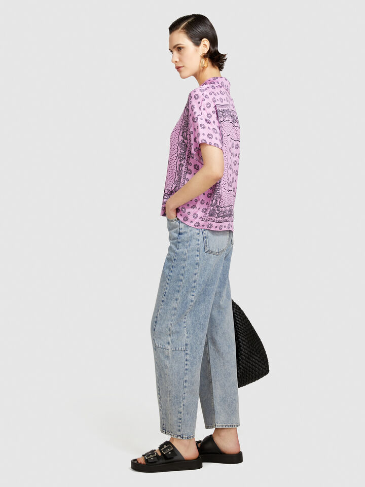 Barrel leg jeans - women's carrot fit jeans - Light Blue | Sisley image number 2